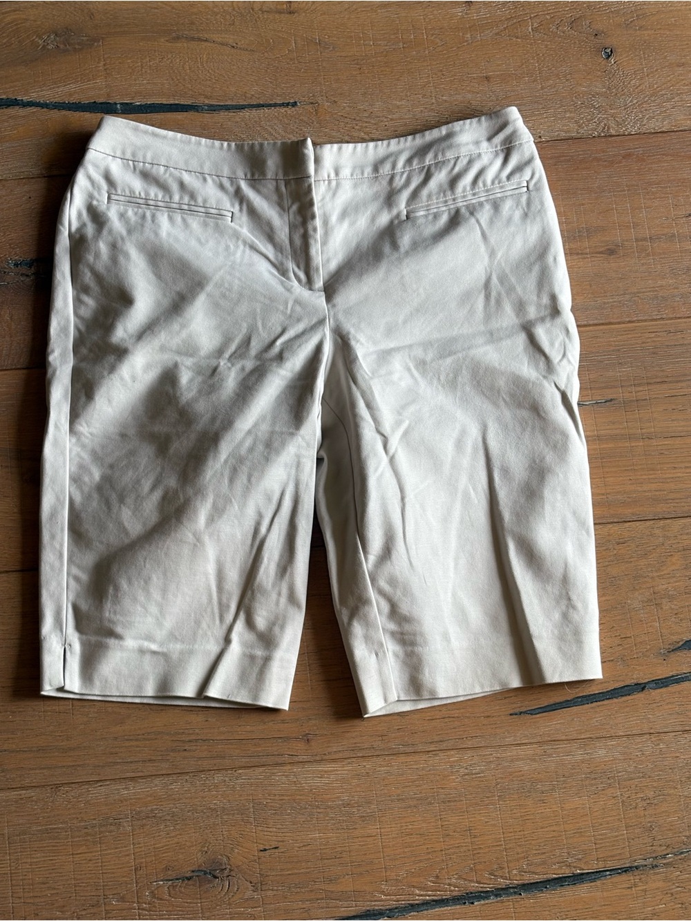 Chico's Cream Tailored Bermuda Shorts